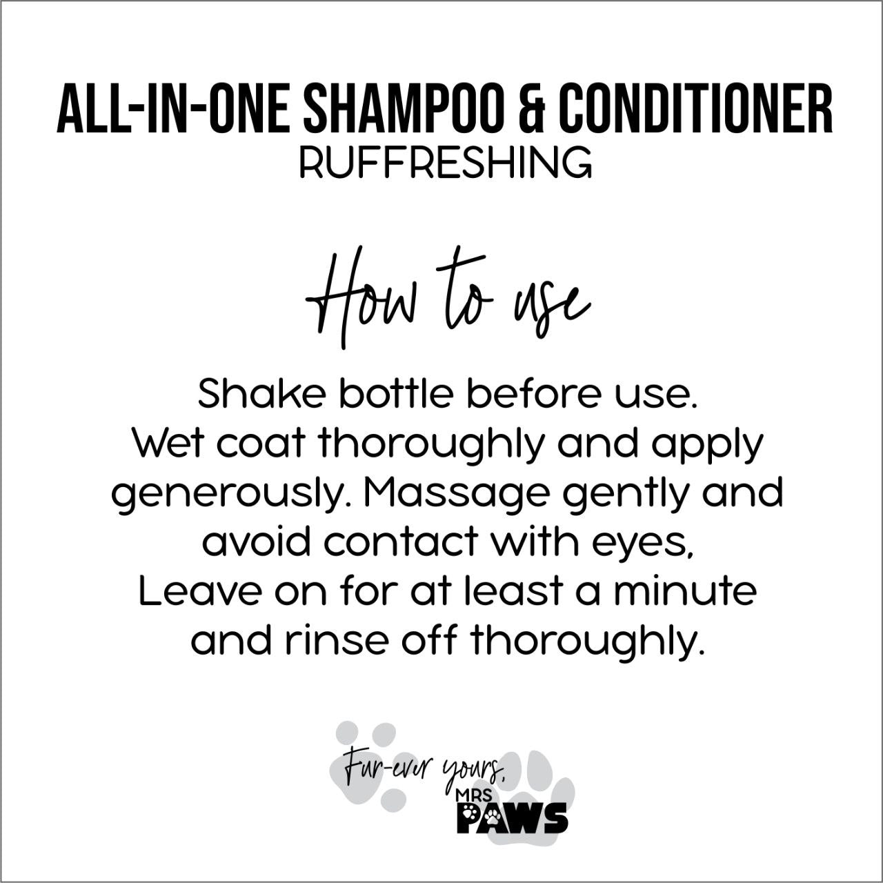 “Ruffreshing” All In One Shampoo & Conditioner 500 ML